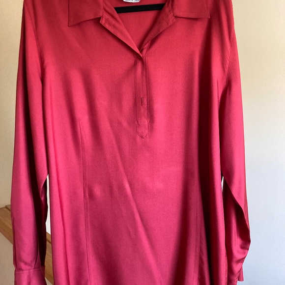 VINTAGE MARINA RINALDI VOYAGE BLOUSE 27 RED PRE OWNED - Picture 3 of 11